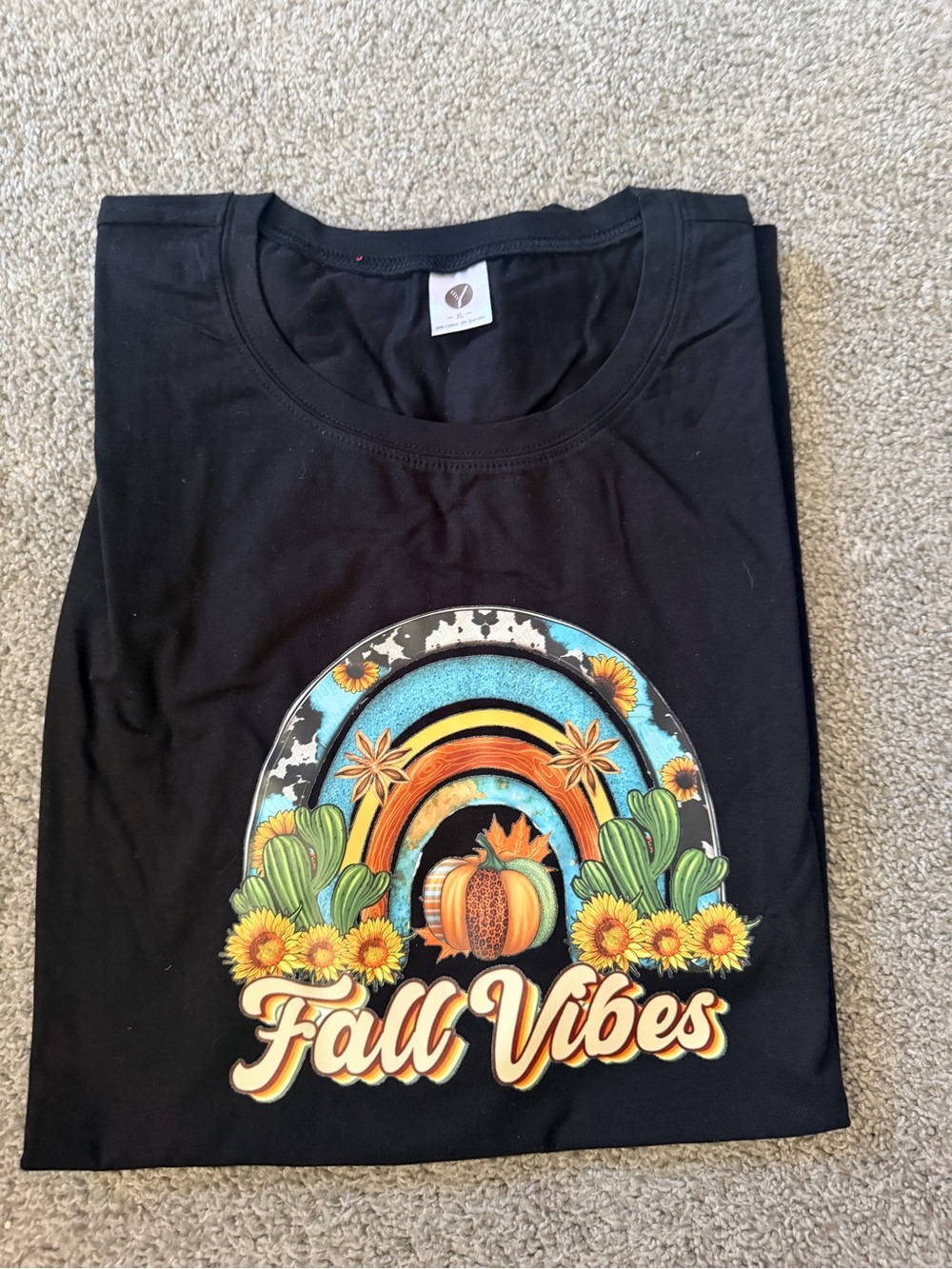 Black 'Fall Vibes' Graphic Tee - Women's Short Sleeve